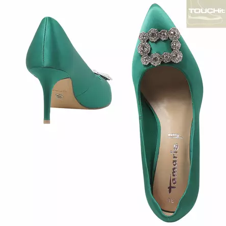 TAMARIS green satin - Avokkaat ja korkokengät - 1-22430-20-726 - 2